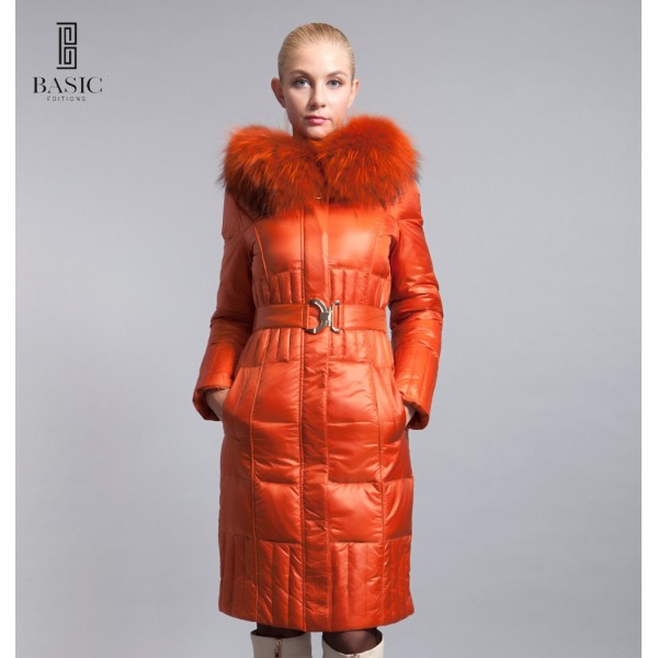 BASIC-EDITIONS new women's winter down coat fox fur collar jacket - 12W-54