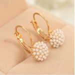 BB New Fashion Hot Lovely Wedding Ear Cuff Gold Color Round Imitation Pearl Beads Stud Earrings for Women Girls Vintage Jewelry