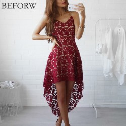 BEFORW Boho Dress Fashion Summer Women Sexy Dresses Casual Mini Clothing White Backless Lace Embroidery Beach Long Dress Vestido