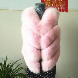 BESTY Women Multicolor Vintage Slim Real Natural Fox Fur Vest lady Short Genuine Fluffy Fox Fur Coat Large Plus Size x,xxl.xxl