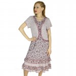 BFDADI  2016 Hot Casual Floral Print Summer Dress Fake Two Pieces small flounced hem Women Dresses Big Size 5xl 2107