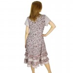 BFDADI  2016 Hot Casual Floral Print Summer Dress Fake Two Pieces small flounced hem Women Dresses Big Size 5xl 2107