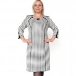 BFDADI Plus size XL-6XL Fashion Weave Pattern O-neck Straight Dress Autumn Winter Simple Style Design Dresses 7-3509
