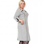 BFDADI Plus size XL-6XL Fashion Weave Pattern O-neck Straight Dress Autumn Winter Simple Style Design Dresses 7-3509