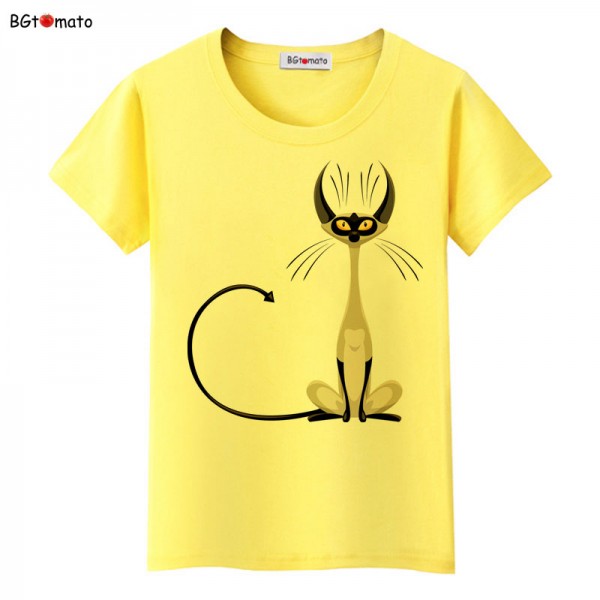 BGtomato super cool elegant cat t shirts for women originality design fashion 3D shirts Brand good quality soft casual tops