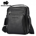 BISON DENIM Genuine Leather Men Bags Hot Sale ipad Handbags Male Messenger Bag Man Crossbody Shoulder Bag Men's Travel Bags 