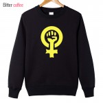 BITTER COFFEE 2017 New Street feminism Cotton Sweatshirt Fleece Hoodies man sweatshirt   fashion printing Hoodies  Plus Size