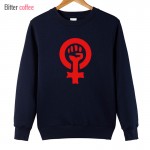 BITTER COFFEE 2017 New Street feminism Cotton Sweatshirt Fleece Hoodies man sweatshirt   fashion printing Hoodies  Plus Size