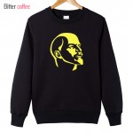 BITTER COFFEE Ussr Lenin hoodies Men 2017 Cotton O-neck Men warm clothes hoodies Free Shipping Hoodies & Sweatshirts