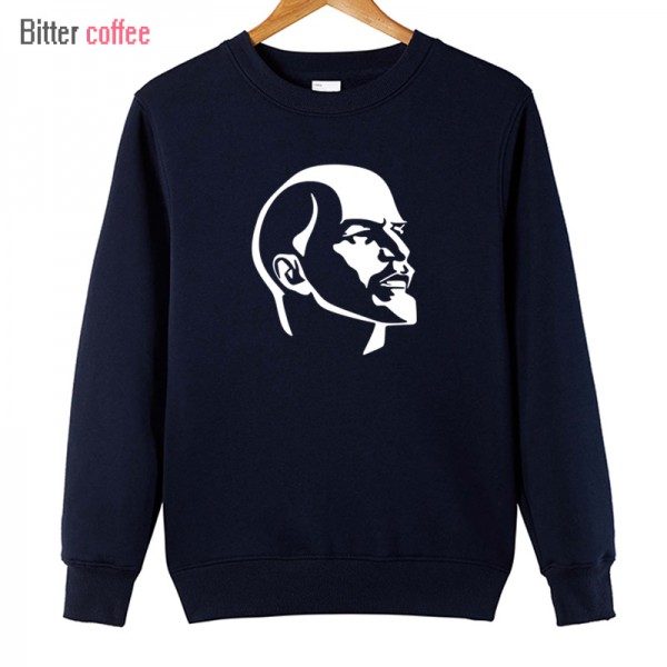 BITTER COFFEE Ussr Lenin hoodies Men 2017 Cotton O-neck Men warm clothes hoodies Free Shipping Hoodies & Sweatshirts