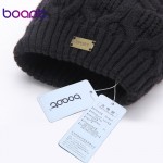 BOAPT Double-deck Knitted Wool Real Natural Raccoon Fur Pompon Hat Female Winter Braid Cap Headgear For Women Skullies Beanies