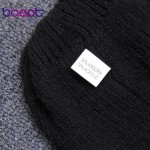 BOAPT Double-deck Knitted Wool Real Natural Raccoon Fur Pompon Hat Female Winter Braid Cap Headgear For Women Skullies Beanies