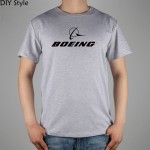 BOEING AEROPLANE LOGO short sleeve T-shirt Top Lycra Cotton Men T shirt New