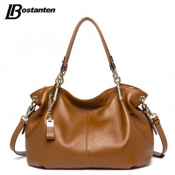 BOSTANTEN Casual Tote Women Shoulder Bags Cow Genuine Leather Women Bags Designer Brand Female Handbags Hobo Crossbody Bags Sac