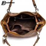 BOSTANTEN Casual Tote Women Shoulder Bags Cow Genuine Leather Women Bags Designer Brand Female Handbags Hobo Crossbody Bags Sac