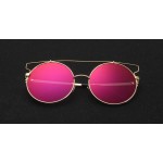 BOUTIQUE Round Women Flat Top  Cat Eye Sunglasses Women Brand Designer Double-Bridge Frame Glasses H1646
