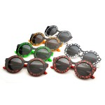 BOUTIQUE men women Letter Stripe Dot circle sunglasses female fashion vintage round sunglasses personality sun-shading glasses