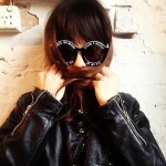 BOUTIQUE men women Letter Stripe Dot circle sunglasses female fashion vintage round sunglasses personality sun-shading glasses