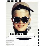 BOUTIQUE men women Letter Stripe Dot circle sunglasses female fashion vintage round sunglasses personality sun-shading glasses