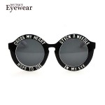 BOUTIQUE men women Letter Stripe Dot circle sunglasses female fashion vintage round sunglasses personality sun-shading glasses