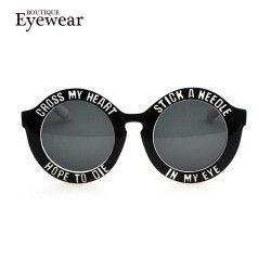 BOUTIQUE men women Letter Stripe Dot circle sunglasses female fashion vintage round sunglasses personality sun-shading glasses