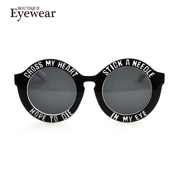 BOUTIQUE men women Letter Stripe Dot circle sunglasses female fashion vintage round sunglasses personality sun-shading glasses