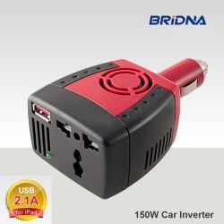 BRIDNA new 150W Car Power Inverter 12V DC to 220V/110V AC converter Adapter with Cigarette Lighter and USB 2.1A/0.5A For Laptop