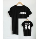 BTS 2017 Justin Bieber T Shirt Women Band Tshirt Rock Hip Hop Short Sleeve Name And Age T-shirt Tumblr Clothing Tee Shirt Size 