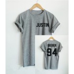 BTS 2017 Justin Bieber T Shirt Women Band Tshirt Rock Hip Hop Short Sleeve Name And Age T-shirt Tumblr Clothing Tee Shirt Size 
