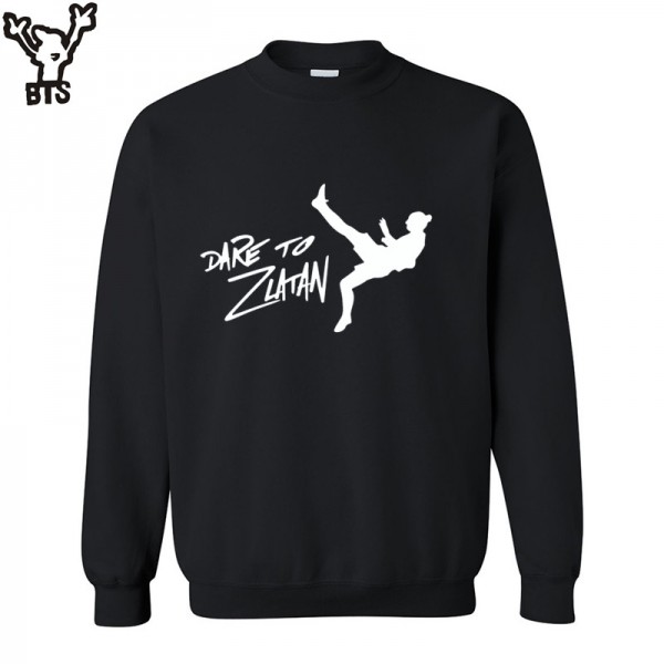 BTS Autumn winter DARE TO ZLATAN Ibrahimovic sweatshirt  Men Swedish footballer Paris Long Sleeve Mens fleece hoodies sweatshirt