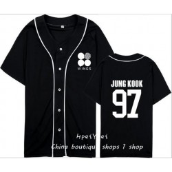 BTS moletom kpop bulletproof youth club second album WINGS around baseball uniform short-sleeved shirt male and female student 