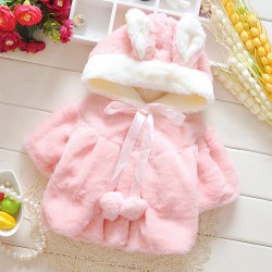 Baby Girls Coat  Velour fabric Baby Clothes Garment Lovely Rabbit Baby Girl Jacket Girls Outerware Baby Girls Faux Fur Goat