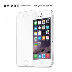 Baixin Original 0.3mm 2.5D Tempered Glass Screen Protector For iPhone 5 5S 5c SE HD Toughened Protective Film + Cleaning Kit