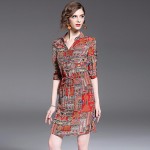 Bamskarosa New Beach Tunics Women Boho Dress 2017 Summer Sundress Sexy Lady Tunic Dress Elegant Retro Print Vestidos Mujer 