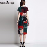 Bamskarosa New Fashion Summer Dress 2017 European Hit Color Print Light Soft Comfort Women Chiffon Casual Sundress Vestido Mujer