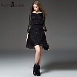 Bamskarosa New Sexy Lace Dress 2017 Spring Summer Dress Women Floral Tunic Vestidos Evening Party Dresses Plus Size Black XXL