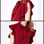 Bamskarosa Summer Dress 2017 New Fashion European Style Red Blue Slim Bow Ruffles Vestidos Sexy Office Dress Robe Femme