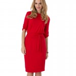 Bandage Women Dress Brand New Plus Size Party Club Dresses Round Neck  Knee Length Office Vintage Dress