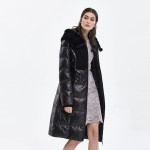 Basic Editions Winter Long Duck Down Mink Fur Knitted Top Parka Jacket - DY12007  