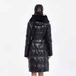 Basic Editions Winter Long Duck Down Mink Fur Knitted Top Parka Jacket - DY12007  