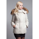 Basic-Editions Winter White Duck Down Jacket Women Slim Warm Female Warm Parka  with Fur Hood - BM-Y-081