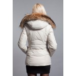 Basic-Editions Winter White Duck Down Jacket Women Slim Warm Female Warm Parka  with Fur Hood - BM-Y-081