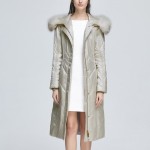 Basic Editions Women Winter Fox Fur Slim Fit Belt with Hood Long Cotton Coat Jacket - Y2320