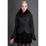 Basic Editions Women Winter Short Slim Cotton Coat  Rabbit Fur Warm Jackets Coats - S109