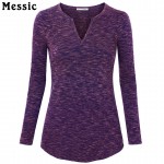 Basic Long Sleeve Cotton Top Fashion Solid T-Shirt Women V-Neck Casual Plus Size Shirt Women Tunic Tops Female Knitted T Shirts