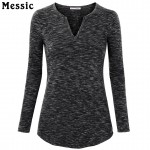 Basic Long Sleeve Cotton Top Fashion Solid T-Shirt Women V-Neck Casual Plus Size Shirt Women Tunic Tops Female Knitted T Shirts