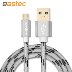 Bastec Original Micro USB Cable with Metal Shell Gold-plated Connector Braided Wire for Samsung / Sony / Xiaomi / Android Phone