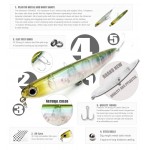 Bearking professional fishing lures,110mm 13g top water pencilbait,walkdog action ,6colors for choose,fishing tackle hard bait