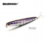 Bearking professional fishing lures,110mm 13g top water pencilbait,walkdog action ,6colors for choose,fishing tackle hard bait