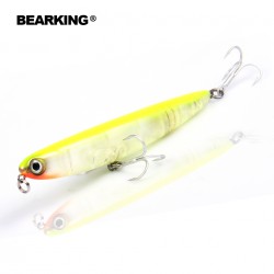 Bearking professional fishing lures,110mm 13g top water pencilbait,walkdog action ,6colors for choose,fishing tackle hard bait